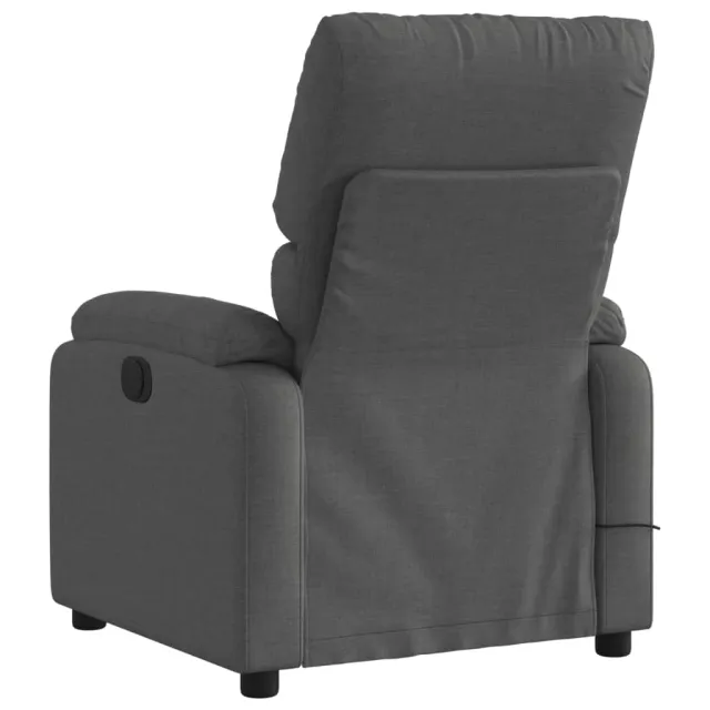 Fauteuil de massage inclinable gris foncé tissu