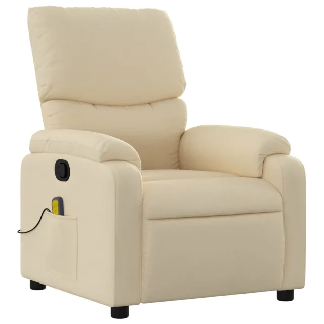 Fauteuil de massage inclinable crème tissu