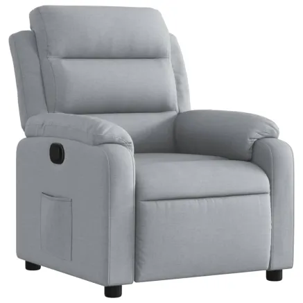 Fauteuil inclinable en tissu gris clair 2