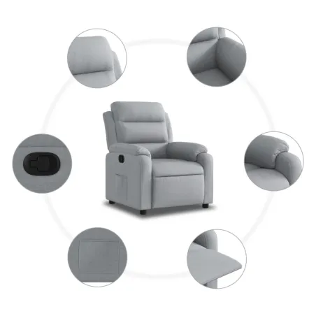 Fauteuil inclinable en tissu gris clair