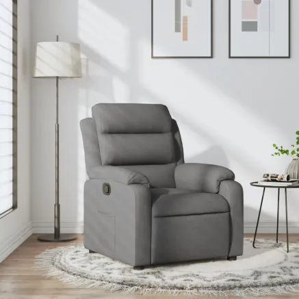 Fauteuil inclinable en tissu gris foncé