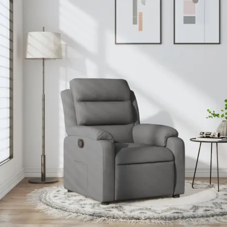 Fauteuil inclinable en tissu gris foncé