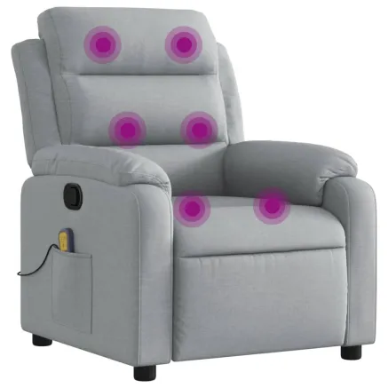 Fauteuil de massage inclinable gris clair tissu 2