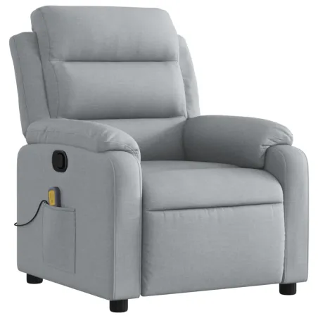 Fauteuil de massage inclinable gris clair tissu