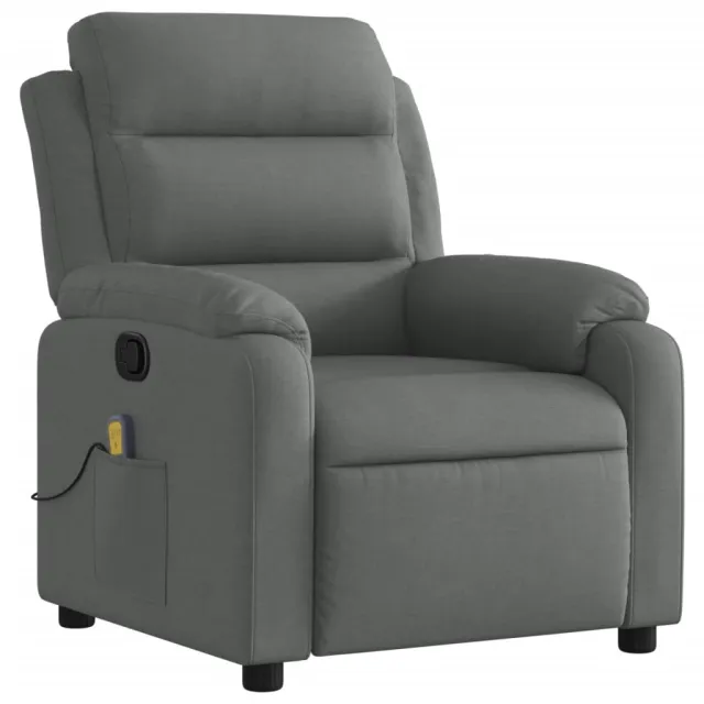 Fauteuil de massage inclinable gris foncé tissu