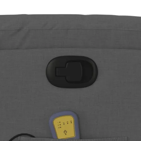 Fauteuil de massage inclinable gris foncé tissu
