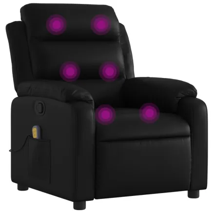 Fauteuil de massage inclinable noir similicuir 2