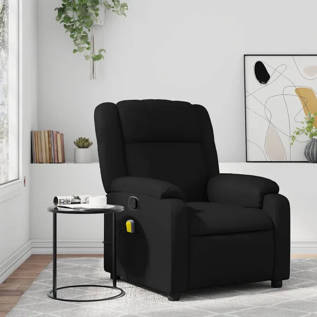Fauteuil de massage inclinable noir similicuir