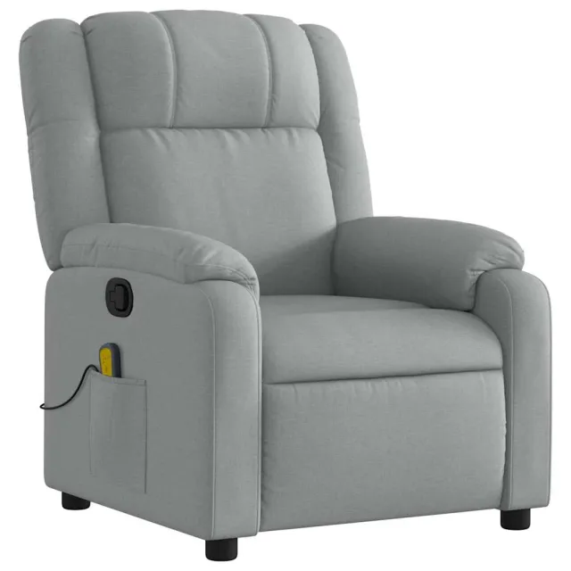 Fauteuil de massage inclinable gris clair tissu