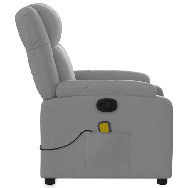 Fauteuil de massage inclinable gris clair tissu