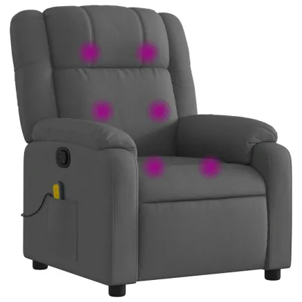 Fauteuil de massage inclinable gris foncé tissu 2