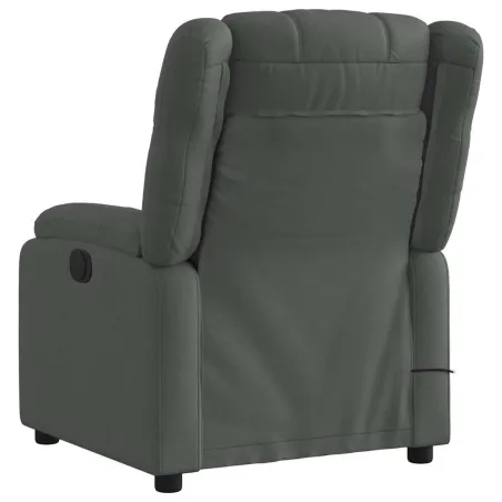 Fauteuil de massage inclinable gris foncé tissu
