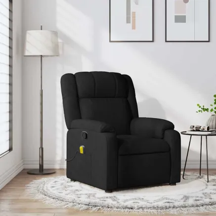 Fauteuil de massage inclinable noir tissu