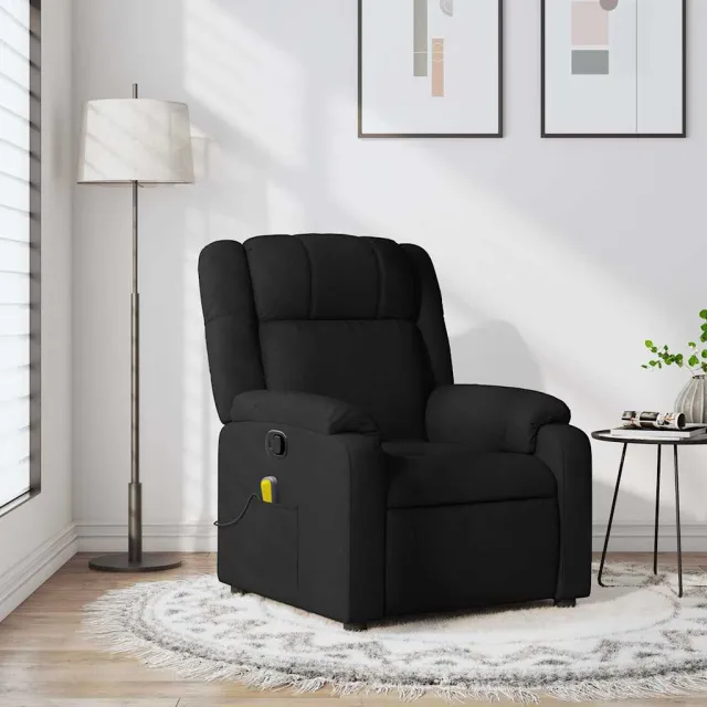 Fauteuil de massage inclinable noir tissu