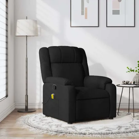 Fauteuil de massage inclinable noir tissu