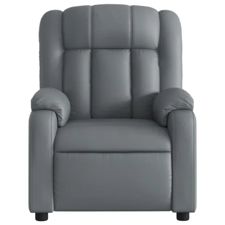 Fauteuil de massage inclinable gris similicuir
