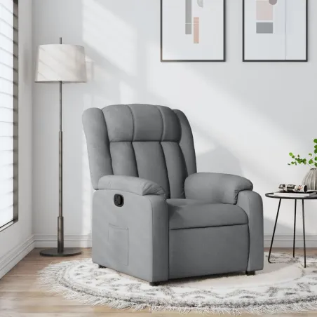 Fauteuil inclinable en tissu gris clair