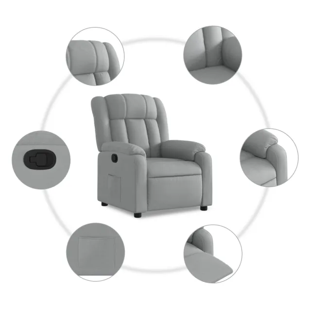 Fauteuil inclinable en tissu gris clair