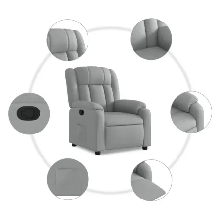 Fauteuil inclinable en tissu gris clair