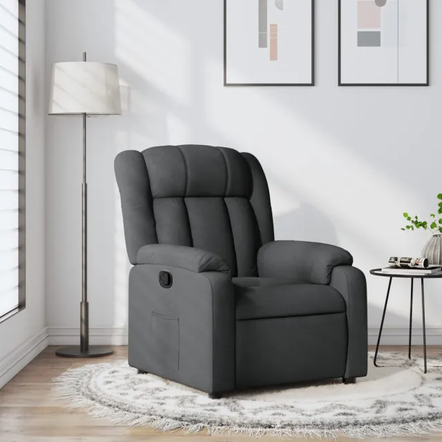 Fauteuil inclinable en tissu gris foncé