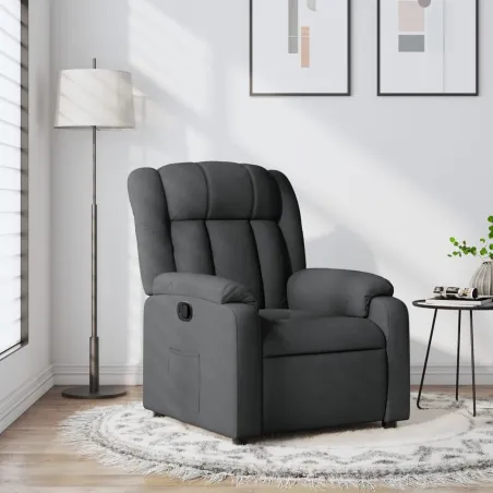 Fauteuil inclinable en tissu gris foncé