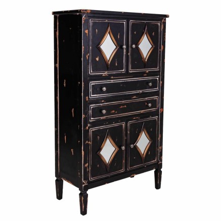 Armoire Alexandra House Living Noir verre Bois d'épicéa 100 % Métal