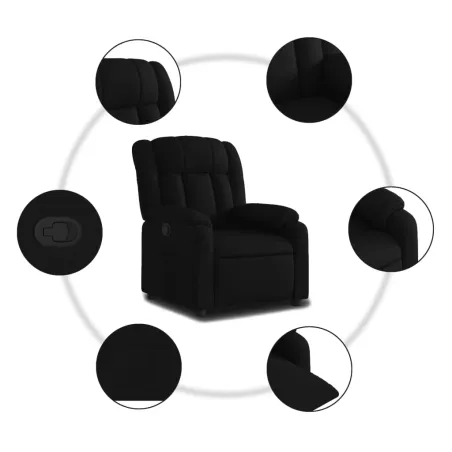 Fauteuil inclinable en tissu noir