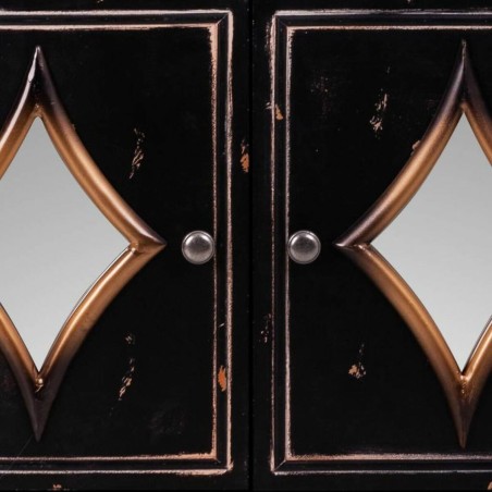 Armoire Alexandra House Living Noir verre Bois d'épicéa 100 % Métal