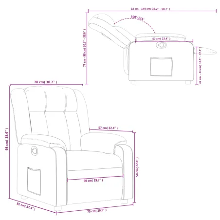 Fauteuil inclinable en tissu crème