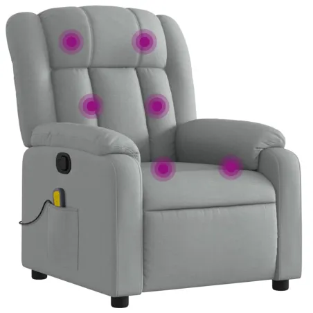 Fauteuil de massage inclinable gris clair tissu