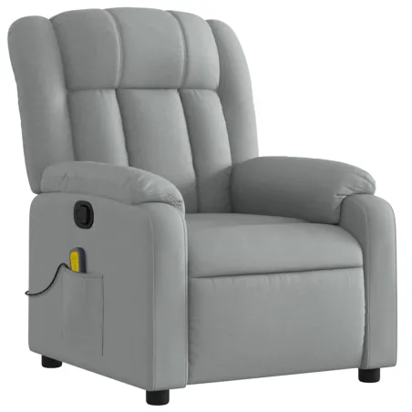 Fauteuil de massage inclinable gris clair tissu