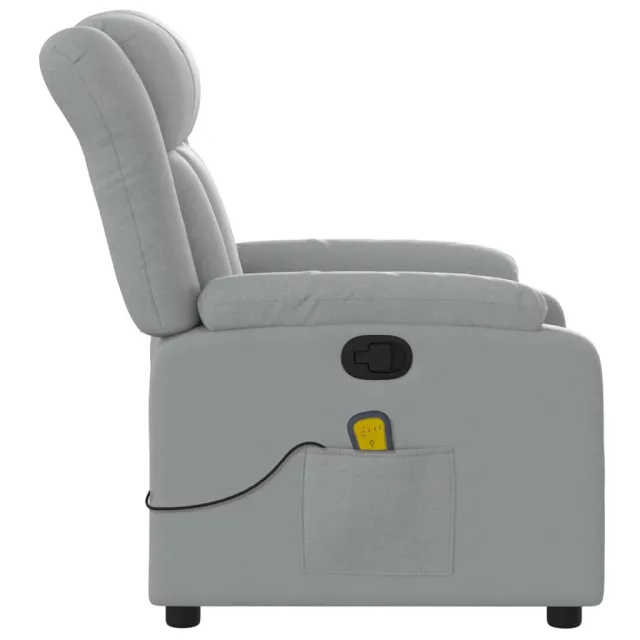 Fauteuil de massage inclinable gris clair tissu