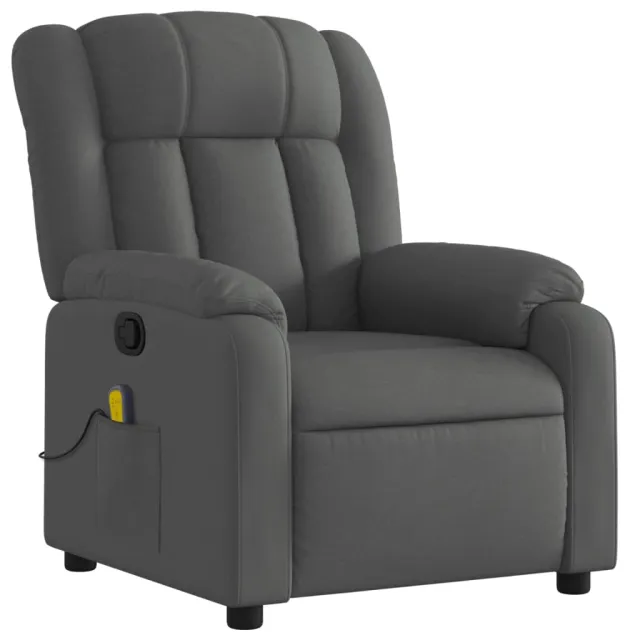 Fauteuil de massage inclinable gris foncé tissu