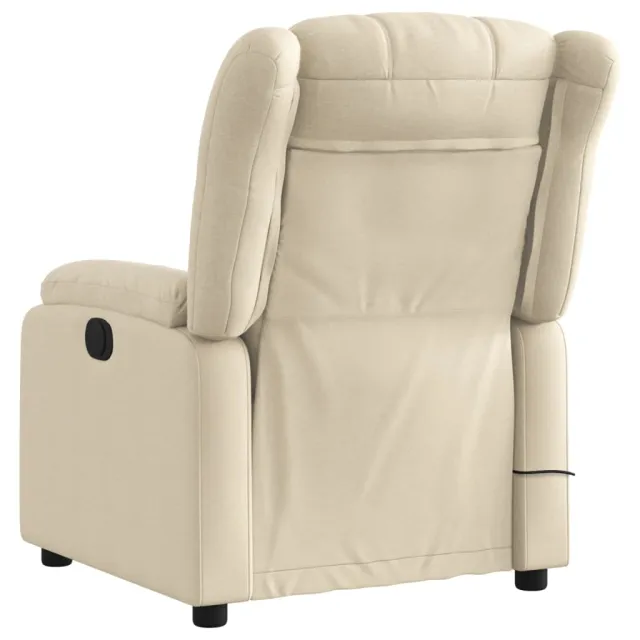 Fauteuil de massage inclinable crème tissu