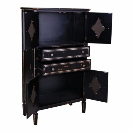 Armoire Alexandra House Living Noir verre Bois d'épicéa 100 % Métal