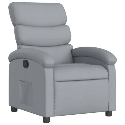Fauteuil inclinable gris clair tissu 2