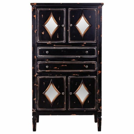 Armoire Alexandra House Living Noir verre Bois d'épicéa 100 % Métal