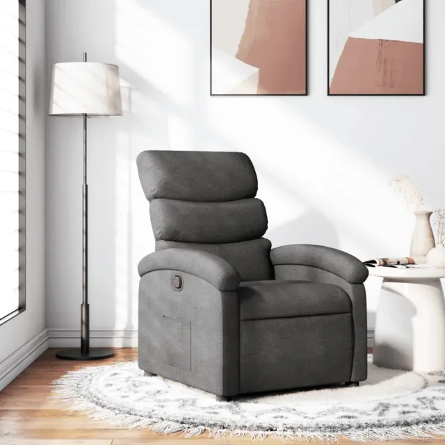 Fauteuil inclinable gris foncé tissu