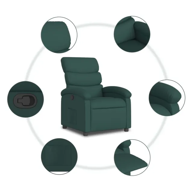 Fauteuil inclinable vert foncé tissu