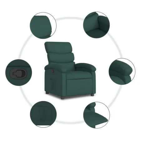 Fauteuil inclinable vert foncé tissu