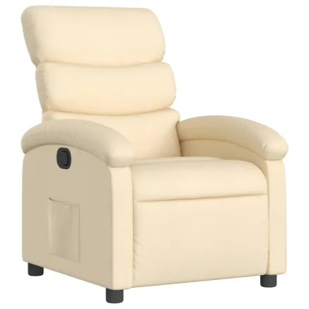 Fauteuil inclinable crème tissu 2
