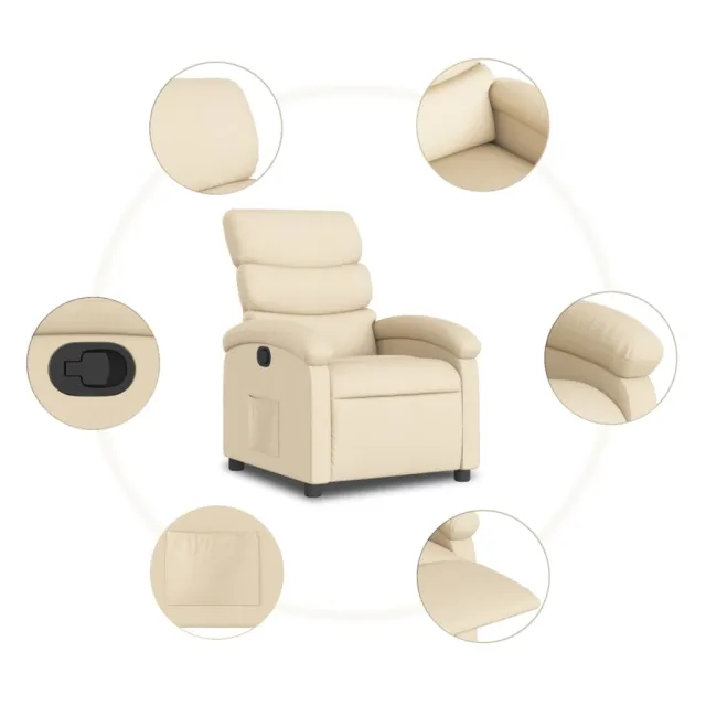 Fauteuil inclinable crème tissu