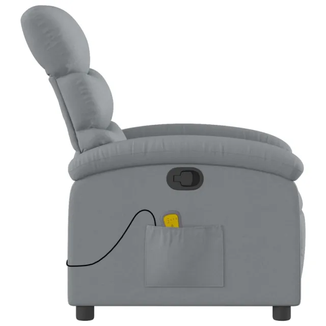 Fauteuil inclinable de massage gris clair tissu