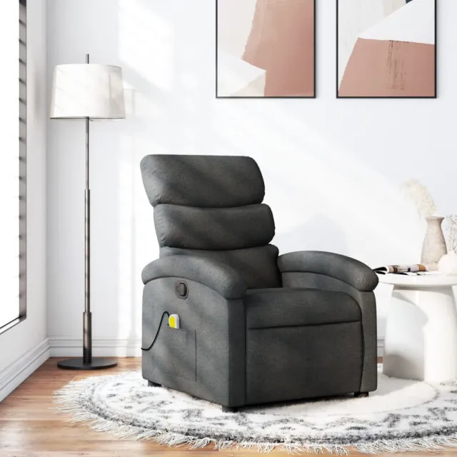 Fauteuil inclinable de massage gris foncé tissu