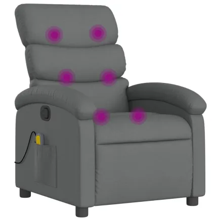 Fauteuil inclinable de massage gris foncé tissu 2