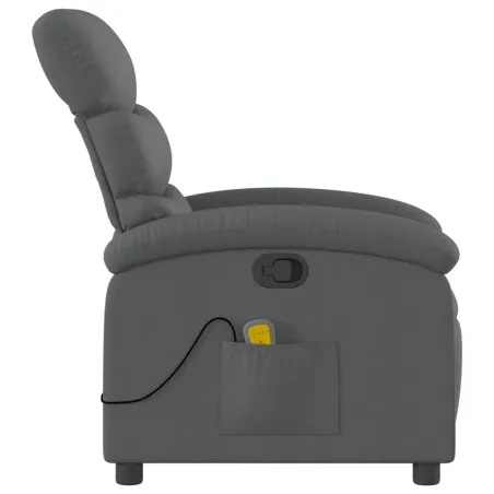 Fauteuil inclinable de massage gris foncé tissu