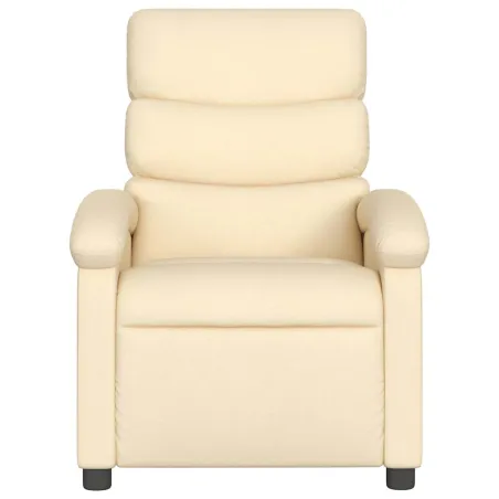 Fauteuil inclinable de massage crème tissu