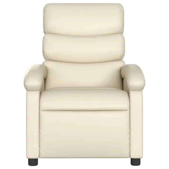 Fauteuil inclinable en similicuir crème
