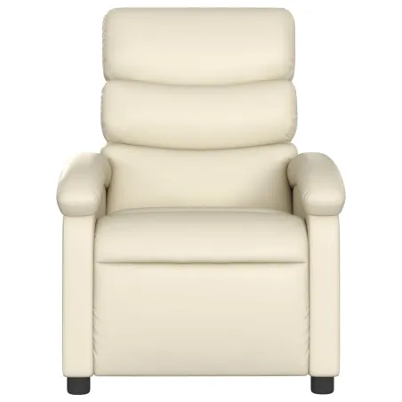 Fauteuil inclinable en similicuir crème