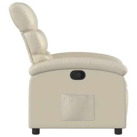 Fauteuil inclinable en similicuir crème